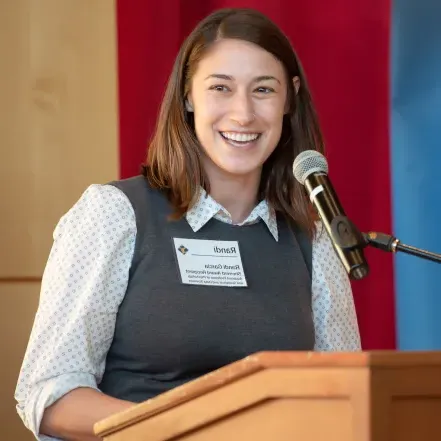 Assistant Professor Randi Garcia receiving the Sherrerd Award for Distinguished Teaching.